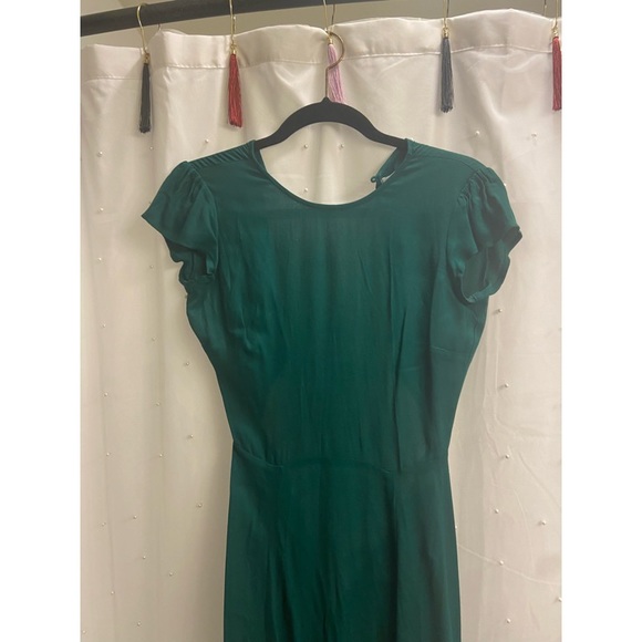RARE! NEW! Reformation Gavin Cut Out Midi Dress in Emerald Green - Picture 12 of 13